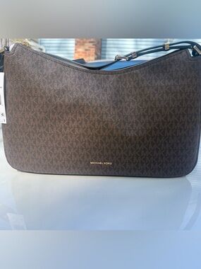 Michael Kors Brown/Black Signature MK medium Nolita
